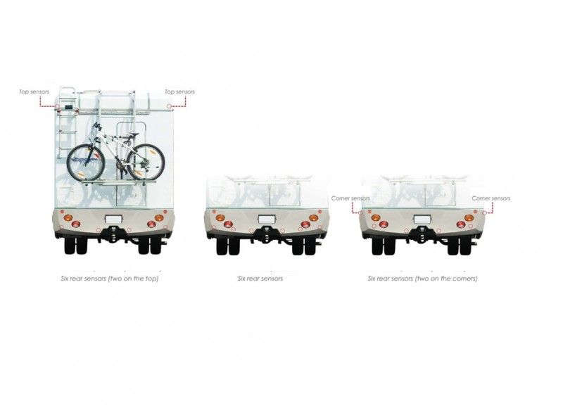 Motorhome rear parking sensor kit 6 flat capsule/buzzer
